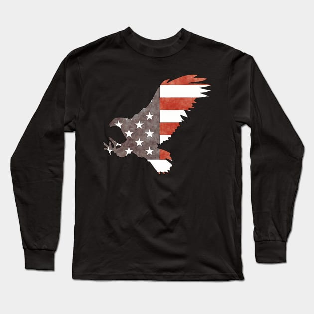 Eagle With Stars And Stripes Long Sleeve T-Shirt by CANJ72